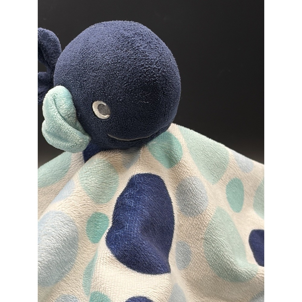 Carter's Whale Lovey Plush Baby Blanket Stuffed Animal Toy Blue 2016 Polka Dots - Picture 3 of 9